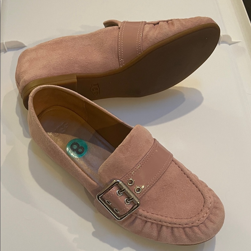 UGG Pink Suede Loafers with Buckle